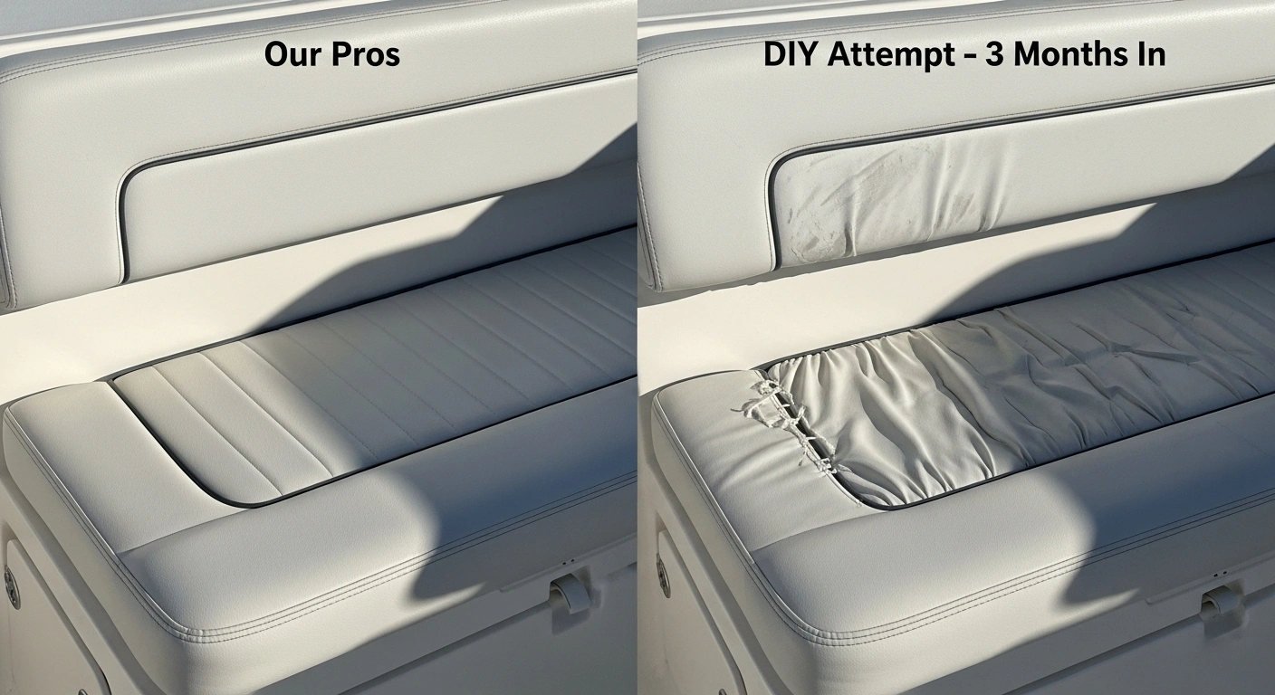 Marine upholstery professional vs DIY quality comparison craftsmanship boat interior work
